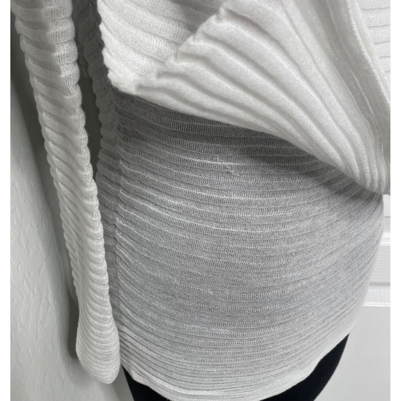 🤍 CHANEL Jewel Button Brooch Pin Ottoman Open Knit Stripe Shoulder Tie Sweater - Picture 8 of 11